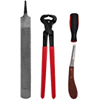 TOOGOO Kit de Herramientas de Ajuste de Pezu？a de Herrador de 4 Piezas para Accesorio de Cuidado de Caballo de…